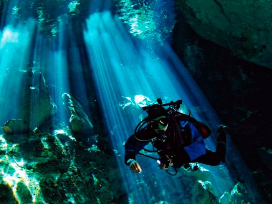 The largest flooded cave in the world is in Tulum